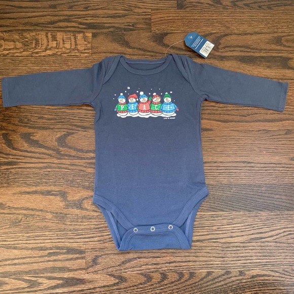 Life Is Good Other - NWT Life is Good Peace Snowman LS Blue Onesie | 6-12 Months